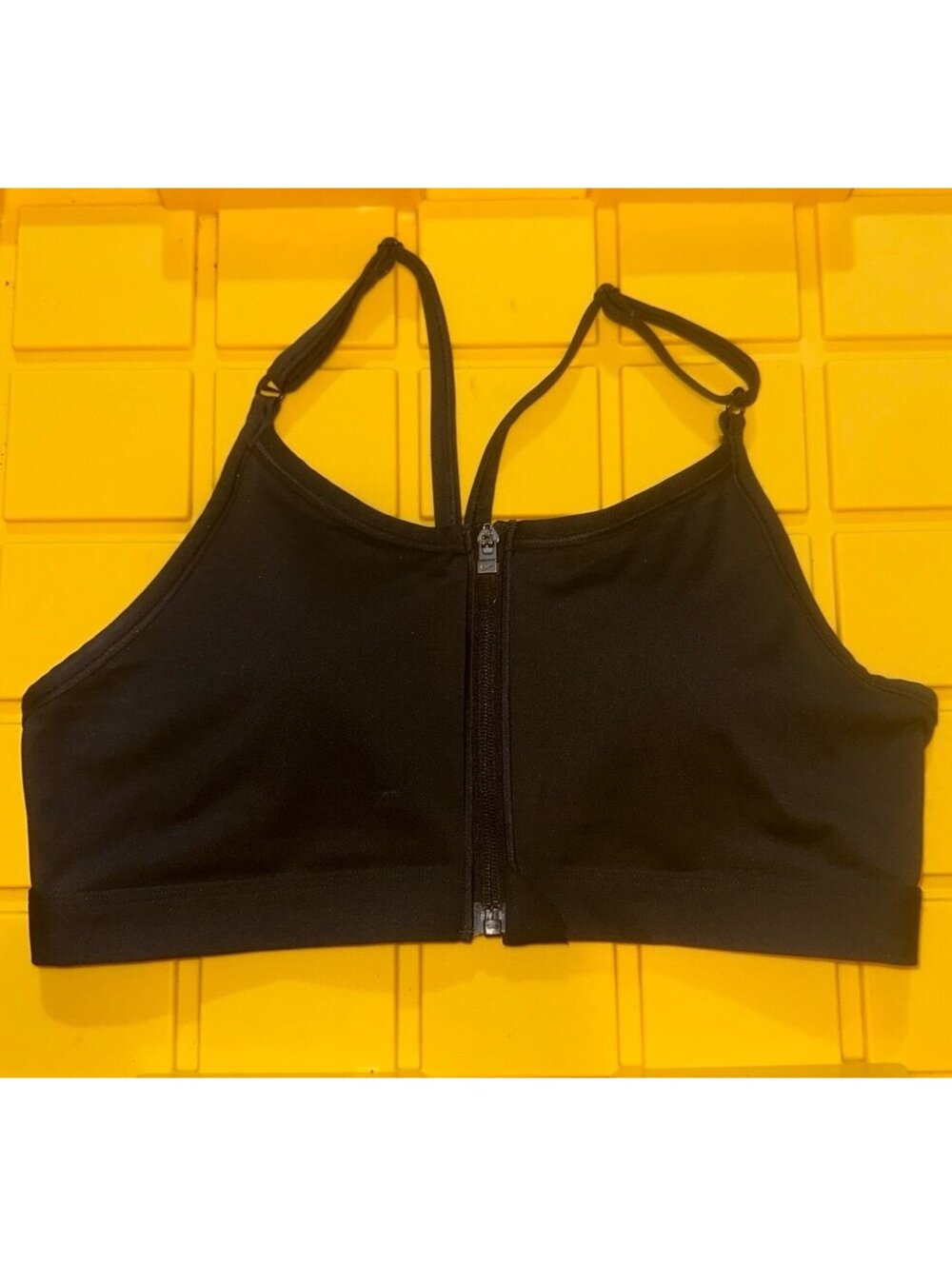 Nike black zip up Sports Bra size large